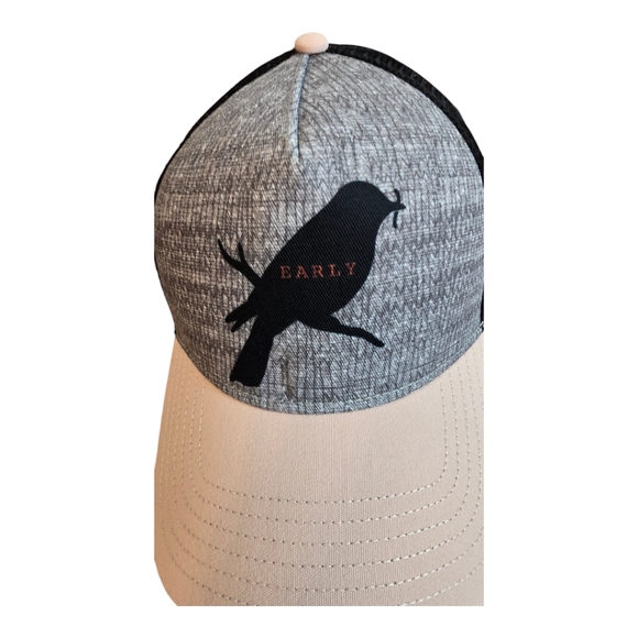 Prana Womens Journeyman Trucker Rosett Early Bird Hat Graphic New OS Black Pink - Picture 2 of 12